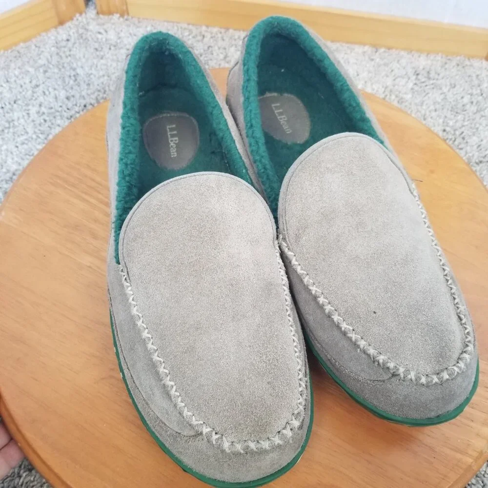 L.L.Bean Men's Mountain Moccasin Shoes Style 301052 Size 11 Gray Indoor Outdoor